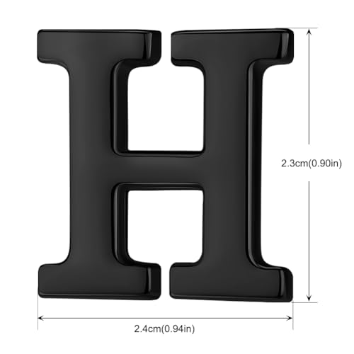 Image of HONEY BEAR Initial Alphabet Letter Lapel Pins Collar Badge Brooches for Mens /Womens Shirt Dress Decoration Black