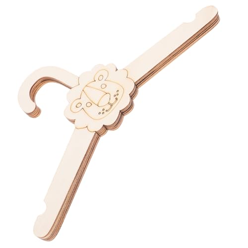 Cabilock Cute Lion Face Wooden Baby Hangers 5pcs Boys and Girls Clothing Rack for Nursery Decor