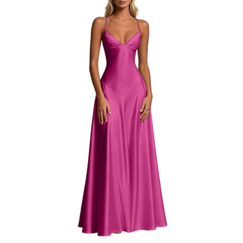 Robe de soirée longue en satin ajustée pour bal et demoiselle d'honneur