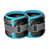 rockible 2X Ankle/Wrist Weights Leg Weight Straps Multipurpose for Men Women Strength Training Cuffs Arm Weights for Workout Fitness, Total 2KG 31cmx12cm