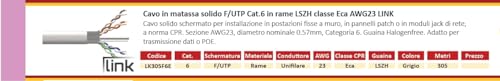 Câble FTP Catégorie 6 LSZH cuivre 305m gris anti-interférence pour maison - 3