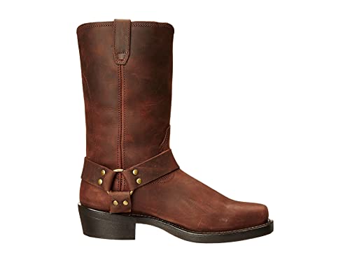 Image of Dingo Mens Dean Harness Square Toe Pull On Motorcycle Casual Boots Mid Calf
