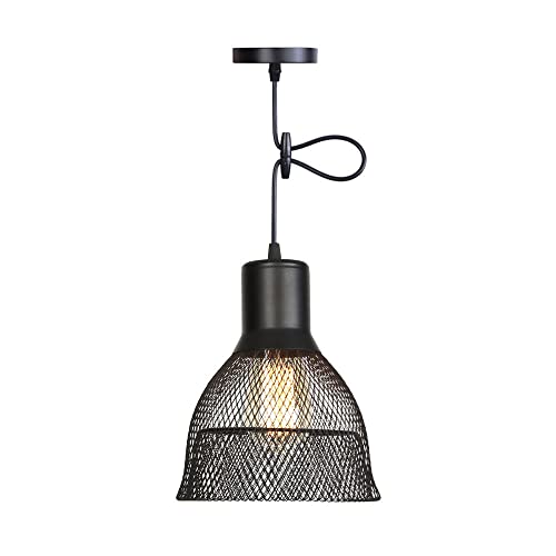 Lámpara colgante industrial de malla E27 vintage D-0196