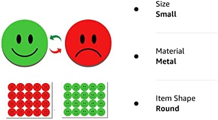 Double Sided Smiley Face Magnets for Whiteboard, Red Magnets and Green Magnets in One (1 inch,3packs)