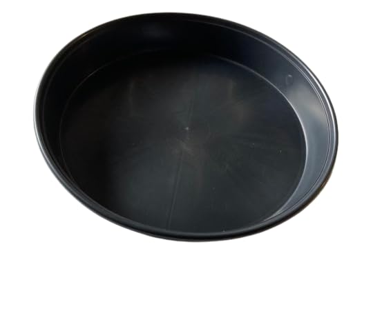 The Flowerpot Men 25cm Round Black Plastic Plant Pot Saucers Water Tray Base (x 10)