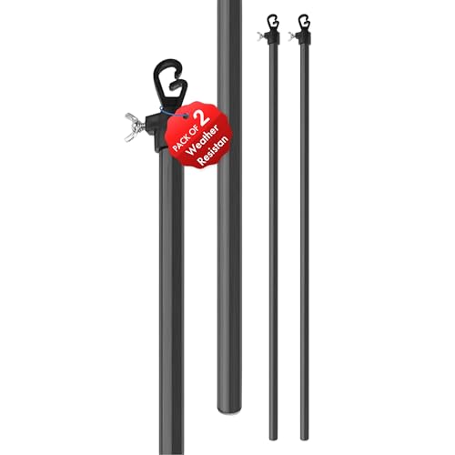 Laundry Mate Telescopic Washing Line Poles – Extendable Up to 220cm with Twist & Lock Mechanism | 2 Pack G-Shaped Hook Heavy Duty Clothes Line Pole | Rust-Resistant Washing Line Support for Outdoor
