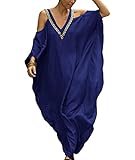 ZaisuiFun Playa Kaftan Mujer Caftán Vestido Largo Verano V Cuello Suelto Bikini Cover Up para...
