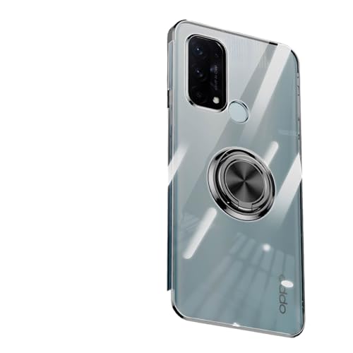 OPPO Reno5 A 用 ケース リング付 ソフト reno5 aケース 耐衝撃 軽量 薄型 TPU マグネット式 車載ホルダー用 オッポ リノ5 a ソフトメッキ加工 ケース カバー ブラック 互換性あり