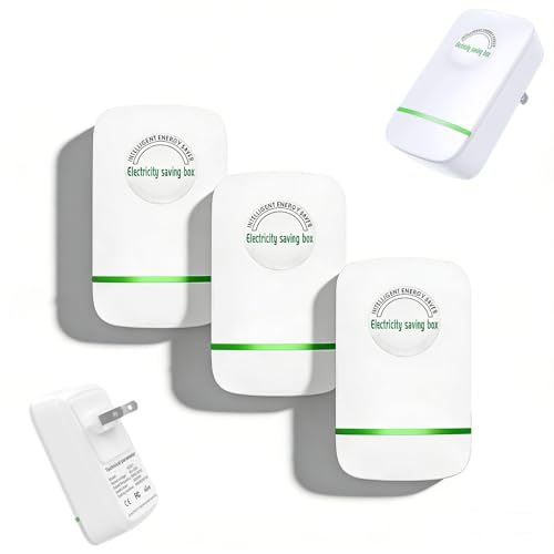 Electricity Saving Box, 2027 New Power Factor Saver, Surge Protection & Thermoregulation, 90V-250V 28KW Load, Plug and Play, Compact ABS Design, Hot Swappable for Home & Office (3PC)