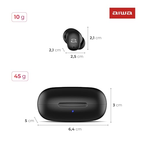 Fone de Ouvido Earbud AIWA EB-03-B Bluetooth IPX5 ANC Modo Ambiente