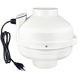 Rysmirs 2 Speed Radon Fan, 4 inch Radon Mitigation System Fan 280CFM|188CFM Selectable Quiet and Energy Efficient IP67 Waterproof Indoor Outdoor Installation