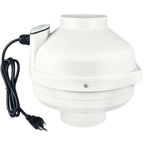 Rysmirs 2 Speed Radon Fan 4 inch Radon Mitigation System Fan 240CFM|168CFM Selectable Quiet and Energy Efficient IP67 Waterproof Indoor Outdoor Installation
