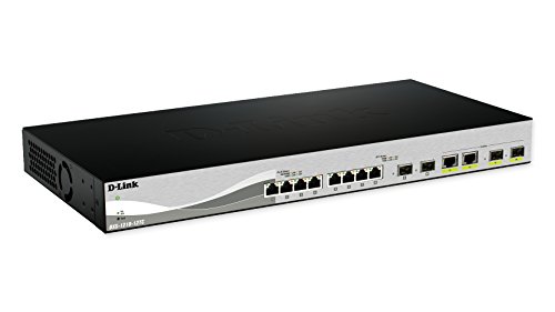 Image of D-Link Ethernet Switch, 10 12 Port Gigabit Managed Web Smart Switch w / 2 RJ45 SFP+ Combo Ports Network Internet (DXS-1210-12SC), Black /Gray