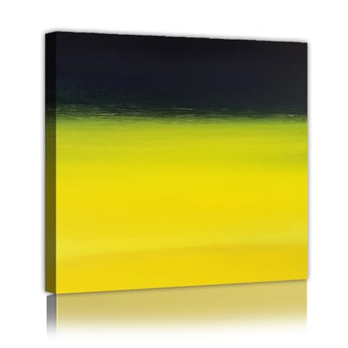 Art mural en toile abstrait jaune noir décoration murale moderne 40x40cm pour chambre
