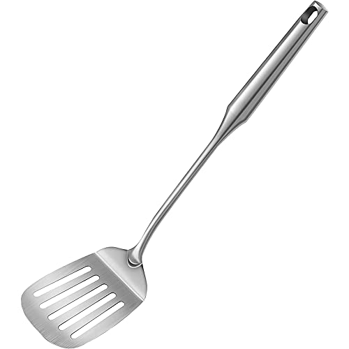 Spatule en métal avec fente, spatule résistante en acier inoxydable 304 pour cuisiner, spatule à poisson, ustensiles de cuisine – cuisson, pâtisserie, tournement, grillage, rôti, spatule à crêpes