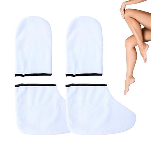 Kixolazr Guantes de Parafina para Manos - Guantes Hidratantes Y Botines Para Cuidado De Manos Y Pies - Kit de Baño de de Parafina Reutilizable | Rutina Diaria De Belleza Cuidado Personal Relajación