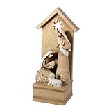 Sleep in Heavenly Peace Holy Family Music Box Nativity, Manger Scene Christmas Decorations - Christian Holy Family Scene - Baby Jesus Nativity Set