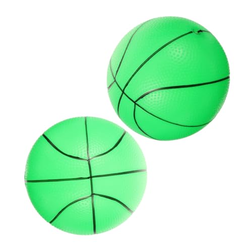 balacoo 2pcs Glow Dark PVC Basketballs Bouncy Balls for Outdoor Evening Games Sports Themed Birthday Party Favors Durable High Elasticity for Playtime