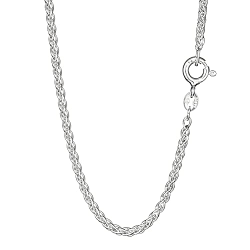 Collier femme en argent maille tressée NKlaus 40 cm de longueur largeur 1,9mm