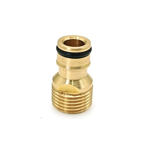 JZK Messing Schlauchverbinder mit 1/2 Zoll Außengewinde, Wasserhahn Armatur, Schlauch Steckverbindung für Garten Steckkupplung, Gardena System Schnellverbinder Adapter