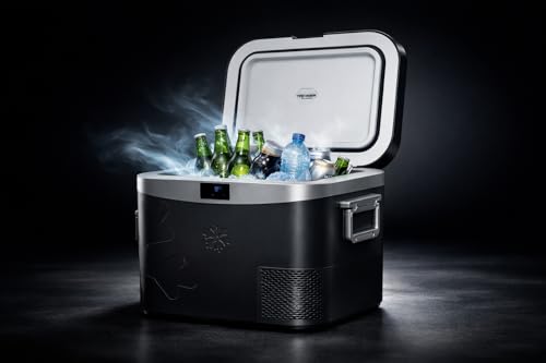 Image of TECHMARK Stratos 22L Compressor Car Fridge - Real Freezer to -18C | 12V /24V /220V AC | Whisper-Quiet | Portable Mini Refrigerator for Car, SUV, Thar, Creta, Road Trip, Camping & Picnic