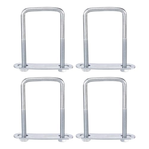 Image of sourcing map 4Pcs Leaf Spring Clamp Kit M6 Square U-Bolts Clamp Fits Leaf Springs Up to 42mm Wide Locks Leaf Springs with Screws for Better Control of Axle Torque Trailer Truck Boat 80mm L