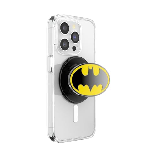 PopSockets Agarre para teléfono MagSafe, Agarre magnético Seguro para teléfono, Soporte Manos Libres, Compatible con Carga inalámbrica, Batman - Esmalte I Am Batman
