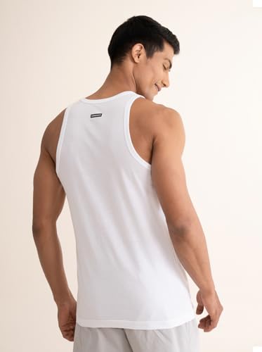 DAMENSCH Neo-Cotton Round Neck Vest for Man, Anti-Bacterial, Shape Retaining Vest, 100% Cotton Banyan for Men, Buttery Soft Inner Baniyan