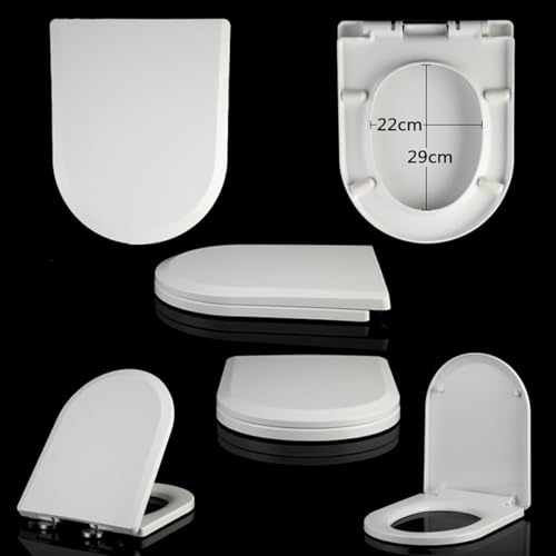 Abattant WC en D blanc durable en plastique PP robuste à charnières réglables