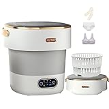 小型洗濯機 13Lの大容量 折りたたみ ミニ洗濯機 下着やベビー服の除菌に最適です 3分脱水 5/10分洗浄 脱水機能付き 脱水かご付き 小型脱水機 旅行や一人暮らしにも最適です 軽量で持ち運びも楽々 灰白色 33×32×34CM