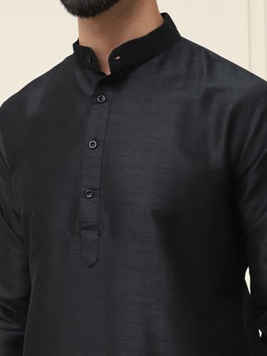 Image of SOJANYA Men's Dupion Silk Solid (Since 1958 Kurta Set & Churidaar Pyjama