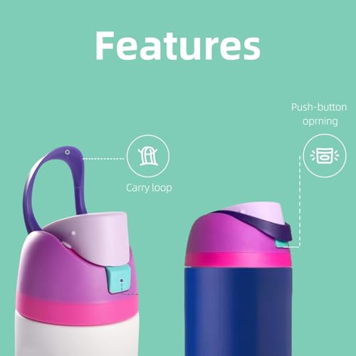 Replacement Lid for Owala Freesip, One Button Top Replacement, Leakproof BPA-Free Sport Water Bottle Cap Replacement Compatible with Green Owala 24oz 32oz 40oz 16oz (Fruit Green)