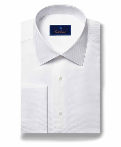 Mens Regular Fit Horizontal Rib French Cuff Formal Shirt