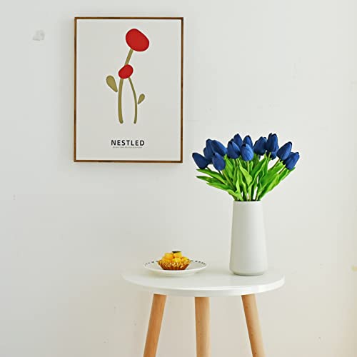 Image of ONLY ART Artificial Navy Blue Tulips 20 Pcs - 13.5 Inch PU Faux Flowers with Bendable Stems for Home Decor, Wedding Centerpieces, DIY Floral Arrangements, New Year and Valentine's Day