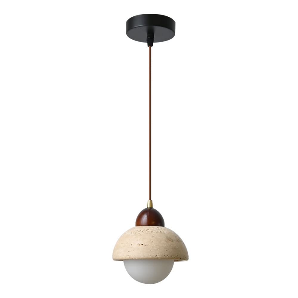 LYMSXAZOU Huangdong Stone Retro Chandelier - Japanese Style Nordic Hanging Light for Bedroom Kitchen Café and Balcony Elegant Minimalist Design Cozy Atmosphere