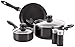 Gibson Home Back to Basics Nonstick Aluminum Cookware Set, 59-Piece, Black
