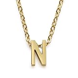 [ジュエル ボックス] JewelVOX ネックレス ショートネックレス レディース イニシャル サージカルステンレス SUS304 金属アレルギー対応 大人 (ゴールド N)