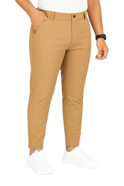 ND JAISWAL Men’s Lycra Blend Formal Trousers – Smart Fit Office Wear Pants with Elastic Waistband & Zip Fly-picture-35