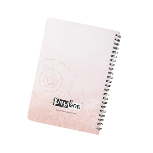 Image of PAPBOO A5 Handy, Embrace, Easy to Carry Spiral Wiro Notebook : 100 GSM Natural Shade Paper, Dot Grid, 120 Pages, Journal, Diary, Gift
