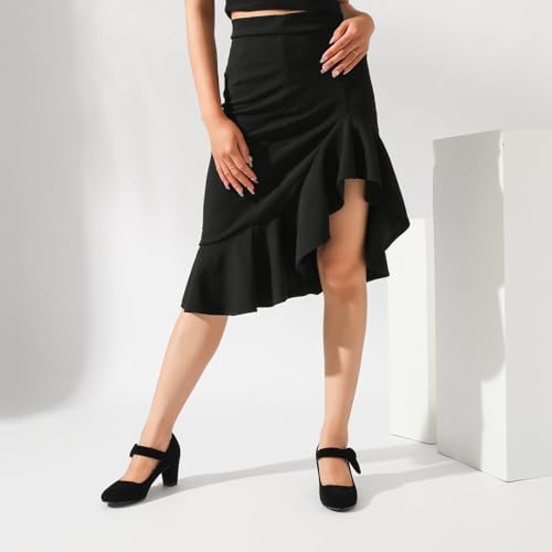 LIURUIJIA Women's Block Chunky Heels Pumps Ankle Strap Mary Janes Casual Dressy Shoes for Vintage Office Work Church Wedding3