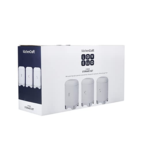 Lovello Kitchen Storage & Organisation, Coffee, Sugar, Tea, Textured 3 Canister Set, Gift boxed - Cosy Home Interiors Lovello Kitchen Storage & Organisation, Coffee, Sugar, Tea, Textured 3 Canister Set, Gift boxed - Image 5
