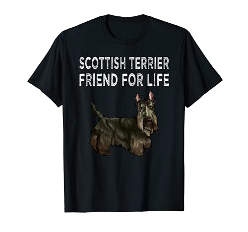 Scottish Terrier Friend For Life Dog Friendship T-Shirt, Black