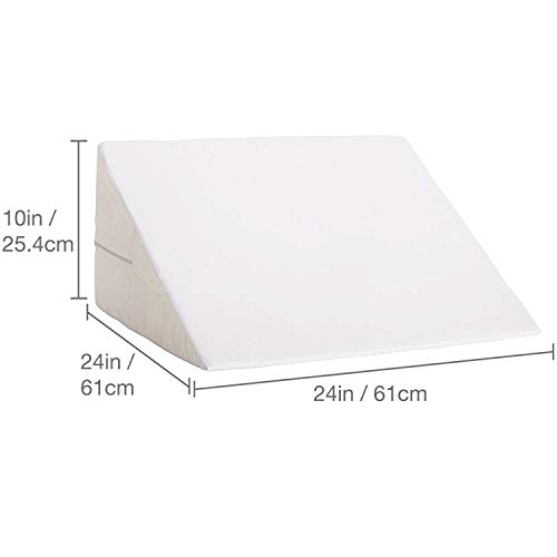 Image of DMI Bed Wedge Pillow and Triangle Wedge with Elevated Incline for Neck Pain, Headaches, Reflux, Shoulders, Back Pain, Foot Support, Knee Pain or Restless Leg Syndrome, 24x24x10 inches, White