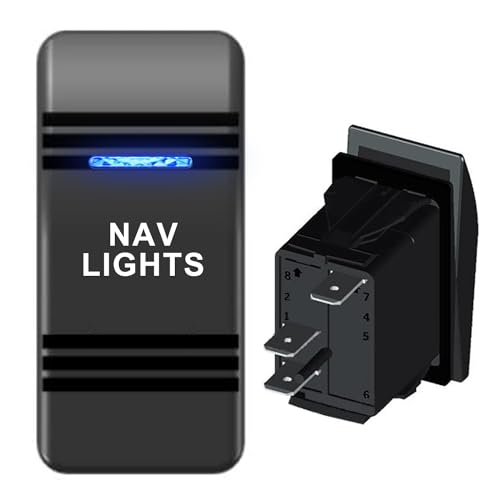 Interrupteur à bascule 3 broches NAV Lights noir et bleu compatible Contura III
