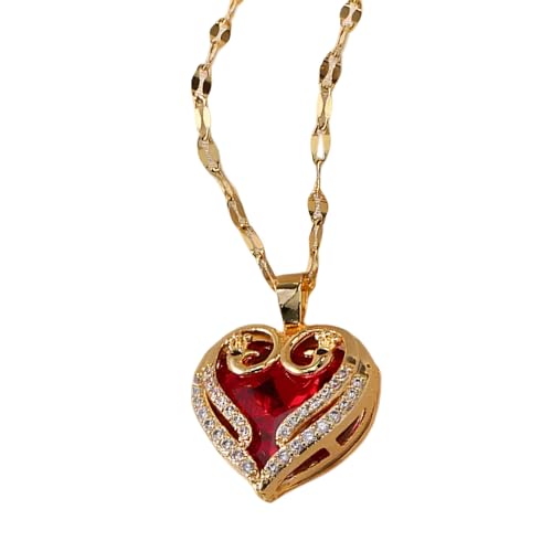 Collier cœur pavé argent 925 cadeau romantique de Saint-Valentin et anniversaire