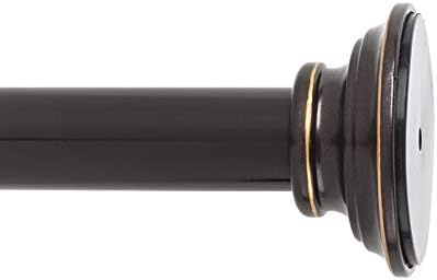 SnugSet | Strong Secure Tension | Quick Easy Install | 30-52" Adj. | 7/8" Dia. Durable Rod | 2” Wide Non-Slip Rubber Pad | Hardware Included for Permanent Install | Bronze Window Tension Curtain Rod