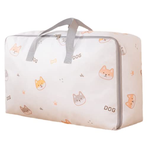 SHUUL お昼寝布団バッグ ふとん収納袋 布団収納袋 布団収納ケース 羽毛布団収納ケース 大容量 ファスナー 保育園 幼稚園 トートバッグ 持ち手付き 洗える 軽量 軽い かわいい (Gray-1,60*50*25cm)