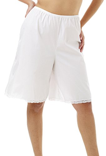 Underworks Woven Cotton Culotte Slips Pettipants 5X-Large-White