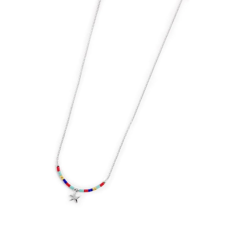 Collier perles miyuki arc-en-ciel de haute précision et acier inoxydable durable