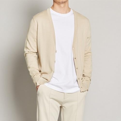 Men's Cardigan Sweaters Button V-Neck Knitted Sweaters Casual Slim Fit Long Sleeve Cable Knit Cardigans2